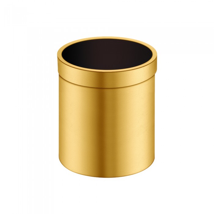 Χαρτοδοχείο Ανοιχτό 5lt Ø20.5xH24.5cm PVD Golden Brass Brushed Sanco Open Bins 90660-PVD-02BR