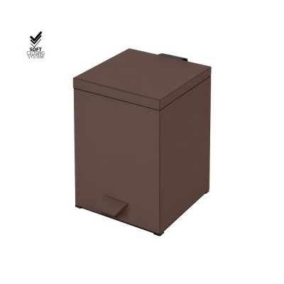 Χαρτοδοχείο Ορθογώνιο 5lt Soft Close (AISI 304) W18xD25xH26.5cm Wenge Grained Sanco Waste Bins 90677-A75