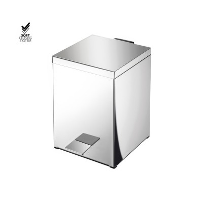Χαρτοδοχείο Ορθογώνιο 5lt Soft Close (AISI 304) W18xD25xH26.5cm Inox Sanco Waste Bins 90677-A90