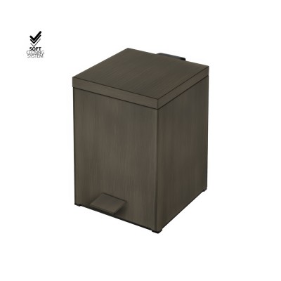 Χαρτοδοχείο Ορθογώνιο 5lt Soft Close (AISI 304) W18xD25xH26.5cm Dark Bronze Mat Sanco Waste Bins 90677-DM25