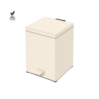 Χαρτοδοχείο Ορθογώνιο 5lt Soft Close (AISI 304) W18xD25xH26.5cm Beige Mat Sanco Waste Bins 90677-M102