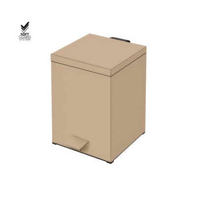 Χαρτοδοχείο Ορθογώνιο 5lt Soft Close (AISI 304) W18xD25xH26.5cm Mocha Mat Sanco Waste Bins 90677-M103