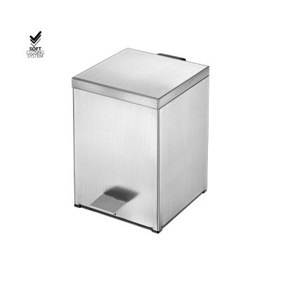 Χαρτοδοχείο Ορθογώνιο 5lt Soft Close (AISI 304) W18xD25xH26.5cm PVD Nickel Steel Sanco Waste Bins 90677-PVD-11BR