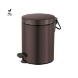 Χαρτοδοχείο 5lt Soft Close (AISI 304) Ø20.5xH28cm Wenge Grained Sanco Waste Bins 90680-A75