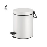 Χαρτοδοχείο 5lt Soft Close (AISI 304) Ø20.5xH28cm White Mat Sanco Waste Bins 90680-M101