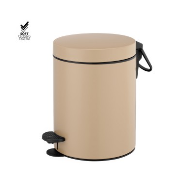 Χαρτοδοχείο 5lt Soft Close (AISI 304) Ø20.5xH28cm Mocha Mat Sanco Waste Bins 90680-M103