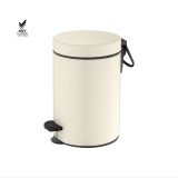 Χαρτοδοχείο 3lt Soft Close (AISI 304) Ø17xH28cm Beige Mat Sanco Waste Bins 90689-M102