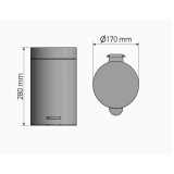 Χαρτοδοχείο 3lt Soft Close (AISI 304) Ø17xH28cm White Mat Sanco Waste Bins 90689-M101