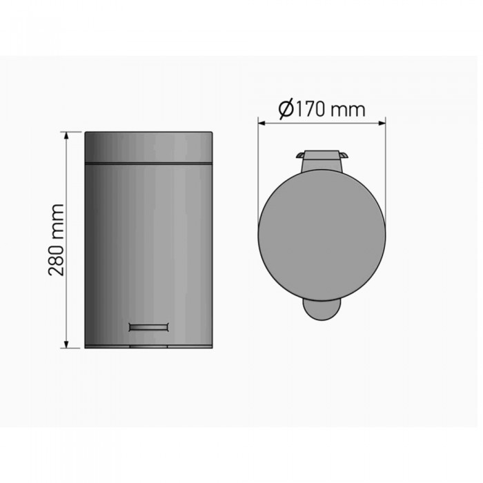 Χαρτοδοχείο 3lt Soft Close (AISI 304) Ø17xH28cm White Mat Sanco Waste Bins 90689-M101