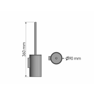Πιγκάλ Επιτοίχιο Ø9xH36cm PVD Nickel Steel Sanco Toilet Brush Holders 91593-PVD-11BR