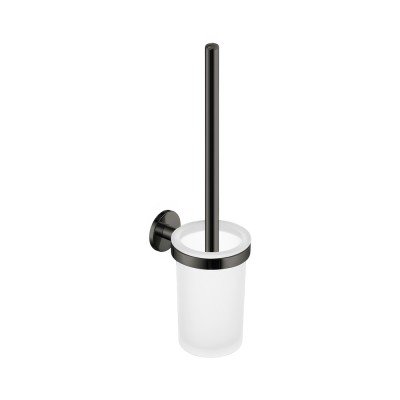 Πιγκάλ Επιτοίχιο W9xD12xH37cm PVD Gun Metal Polished Sanco Toilet Brush Holders 91595-PVD-05PL