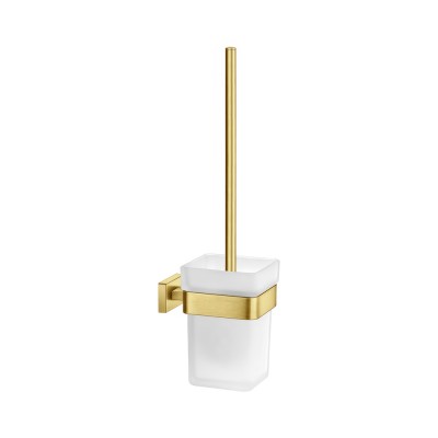 Πιγκάλ Επιτοίχιο W9.5xD13xH37cm PVD Golden Brass Brushed Sanco Toilet Brush Holders 91596-PVD-02BR