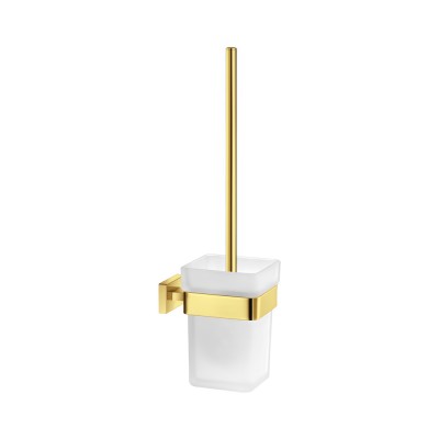 Πιγκάλ Επιτοίχιο W9.5xD13xH37cm PVD Golden Brass Polished Sanco Toilet Brush Holders 91596-PVD-02PL