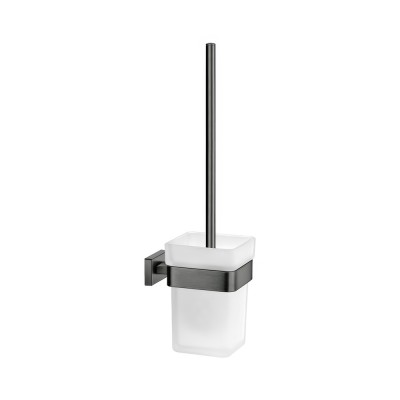 Πιγκάλ Επιτοίχιο W9.5xD13xH37cm PVD Gun Metal Brushed Sanco Toilet Brush Holders 91596-PVD-05BR