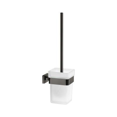 Πιγκάλ Επιτοίχιο W9.5xD13xH37cm PVD Gun Metal Polished Sanco Toilet Brush Holders 91596-PVD-05PL