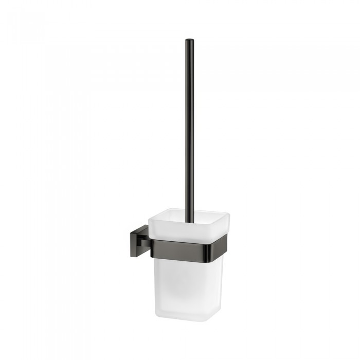 Πιγκάλ Επιτοίχιο W9.5xD13xH37cm PVD Gun Metal Polished Sanco Toilet Brush Holders 91596-PVD-05PL