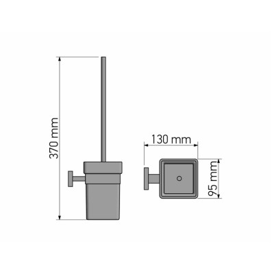 Πιγκάλ Επιτοίχιο W9.5xD13xH37cm Bronze Mat Sanco Toilet Brush Holders 91596-M25