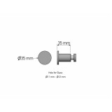 Πόμολο - Άγκιστρο για τζάμι Ø3.5xD3.5cm Graphite Dark Sanco Glass Door Accessories GL0670-122