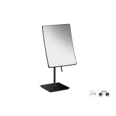 Επικαθήμενος Μεγεθυντικός Καθρέπτης x3 W15xD15xH35cm Black Mat Sanco Cosmetic mirrors MR-303-M116