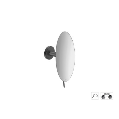 Επιτοίχιος Μεγεθυντικός Καθρέπτης x3 Ø20xD12cm Graphite Dark Sanco Cosmetic mirrors MR-702-122