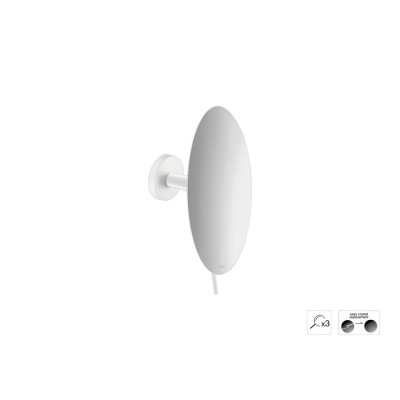 Επιτοίχιος Μεγεθυντικός Καθρέπτης x3 Ø20xD12cm White Mat Sanco Cosmetic mirrors MR-702-M101