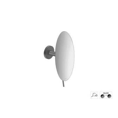 Επιτοίχιος Μεγεθυντικός Καθρέπτης x3 Ø20xD12cm Anthracite Grained Sanco Cosmetic mirrors MR-702-M118