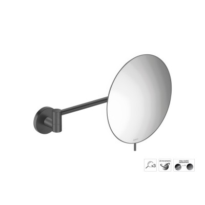 Επιτοίχιος Μεγεθυντικός Καθρέπτης x3 Ø20xD31cm Graphite Dark Sanco Cosmetic mirrors MR-705-122