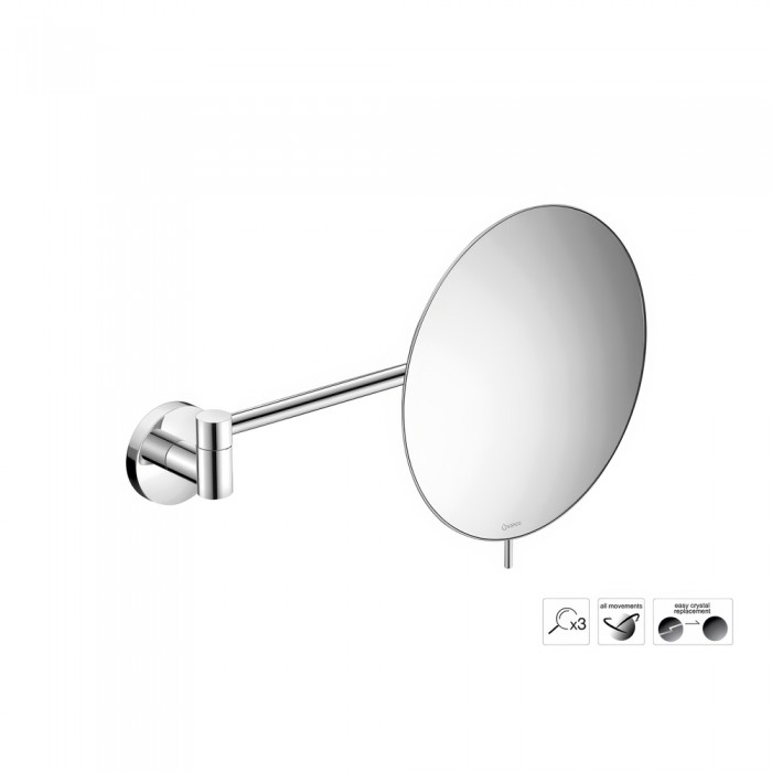 Επιτοίχιος Μεγεθυντικός Καθρέπτης x3 Ø20xD31cm Chrome Sanco Cosmetic mirrors MR-705-A03