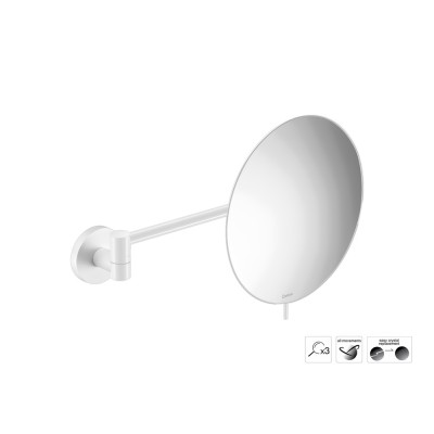 Επιτοίχιος Μεγεθυντικός Καθρέπτης x3 Ø20xD31cm White Mat Sanco Cosmetic mirrors MR-705-M101