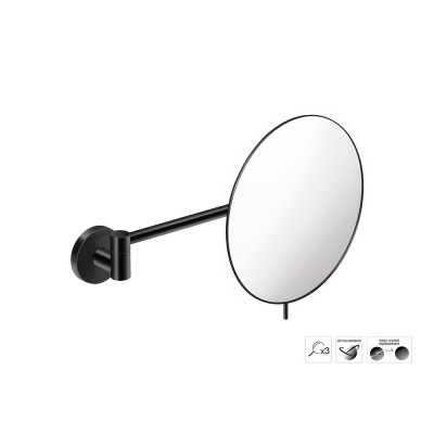 Επιτοίχιος Μεγεθυντικός Καθρέπτης x3 Ø20xD31cm Anthracite Grained Sanco Cosmetic mirrors MR-705-M118