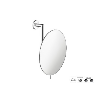 Επιτοίχιος Μεγεθυντικός Καθρέπτης x5 Ø25xD13xH30cm Chrome Sanco Cosmetic mirrors MR-764-A03