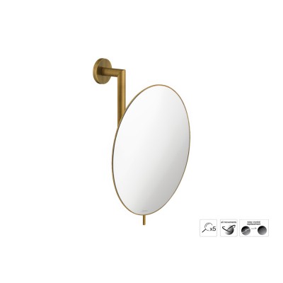 Επιτοίχιος Μεγεθυντικός Καθρέπτης x5 Ø25xD13xH30cm Bronze Mat Sanco Cosmetic mirrors MR-764-M25