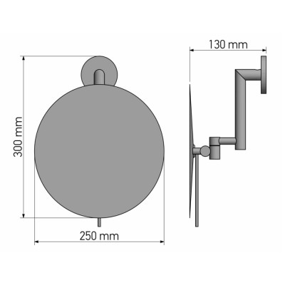 Επιτοίχιος Μεγεθυντικός Καθρέπτης x5 Ø25xD13xH30cm White Mat Sanco Cosmetic mirrors MR-764-M101