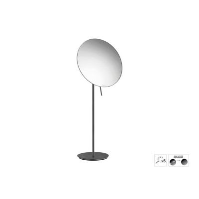 Επικαθήμενος Μεγεθυντικός Καθρέπτης x5 Ø25xH60cm Graphite Dark Sanco Cosmetic mirrors MR-766-122