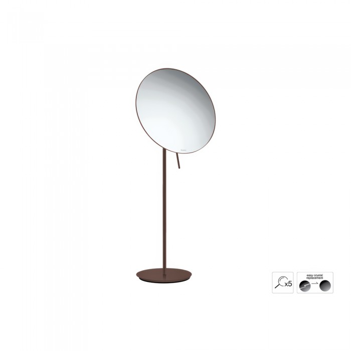 Επικαθήμενος Μεγεθυντικός Καθρέπτης x5 Ø25xH60cm Wenge Grained Sanco Cosmetic mirrors MR-766-A75