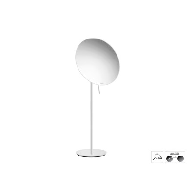 Επικαθήμενος Μεγεθυντικός Καθρέπτης x5 Ø25xH60cm White Mat Sanco Cosmetic mirrors MR-766-M101