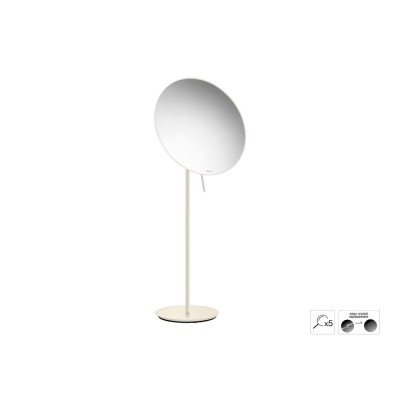 Επικαθήμενος Μεγεθυντικός Καθρέπτης x5 Ø25xH60cm Beige Mat Sanco Cosmetic mirrors MR-766-M102