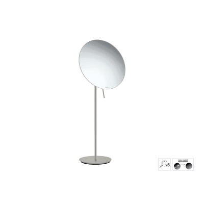 Επικαθήμενος Μεγεθυντικός Καθρέπτης x5 Ø25xH60cm Cement Gray Mat Sanco Cosmetic mirrors MR-766-M104