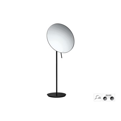 Επικαθήμενος Μεγεθυντικός Καθρέπτης x5 Ø25xH60cm Black Mat Sanco Cosmetic mirrors MR-766-M116
