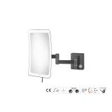 Επιτοίχιος Μεγεθυντικός Καθρέπτης x3 με LED (Διπλό βραχίονα) W18xD32.5xΗ24cm Graphite Dark Sanco LED Cosmetic mirrors MRLED-301-122
