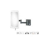 Επιτοίχιος Μεγεθυντικός Καθρέπτης x3 με LED (Διπλό βραχίονα) W18xD32.5xΗ24cm Anthracite Grained Sanco LED Cosmetic mirrors MRLED-301-M118