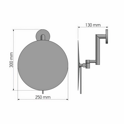 Επιτοίχιος Μεγεθυντικός Καθρέπτης x5 με LED Ø25xD13xH33cm Anthracite Grained Sanco LED Cosmetic mirrors MRLED-764-M118