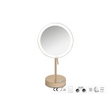 Επικαθήμενος Μεγεθυντικός Καθρέπτης x3 με LED με μπαταρίες Ø20xD12xΗ36.5cm Mocha Mat Sanco LED Cosmetic mirrors MRLED-903-M103