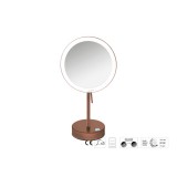 Επικαθήμενος Μεγεθυντικός Καθρέπτης x3 με LED με μπαταρίες Ø20xD12xΗ36.5cm Rame Mat Sanco LED Cosmetic mirrors MRLED-903-M26