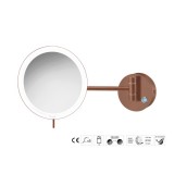 Επιτοίχιος Μεγεθυντικός Καθρέπτης x3 με LED (Φόρτιση με USB) Ø20xD33.5cm Rame Mat Sanco LED Cosmetic mirrors MRLED-905-M26