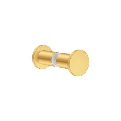 Διπλό Πόμολο - Άγκιστρο για τζάμι Ø3.5xD3.5cm PVD Golden Brass Brushed Sanco Glass Door Accessories SET-GL0670-PVD-02BR