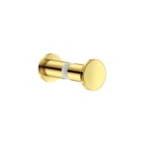 Διπλό Πόμολο - Άγκιστρο για τζάμι Ø3.5xD3.5cm PVD Golden Brass Polished Sanco Glass Door Accessories SET-GL0670-PVD-02PL