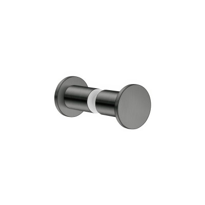 Διπλό Πόμολο - Άγκιστρο για τζάμι Ø3.5xD3.5cm PVD Gun Metal Brushed Sanco Glass Door Accessories SET-GL0670-PVD-05BR