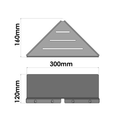 Σπογγοθήκη Γωνιακή (AISI 304) W30xD16xH12cm Mat Inox Sanco Shower Shelves SH-0202-M90