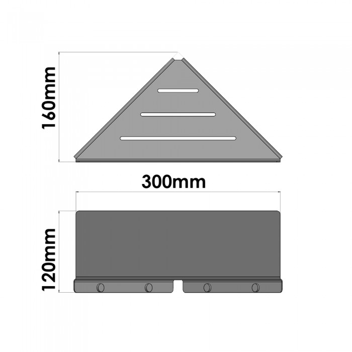 Σπογγοθήκη Γωνιακή (AISI 304) W30xD16xH12cm Mat Inox Sanco Shower Shelves SH-0202-M90